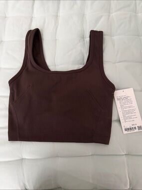 lululemon athletica Ribbed Crop Sports Bra - Chocolate Brown
